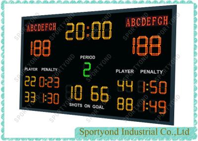 China Hockey LED Scoreboard , Handball Electronic Scoreboard With Wireless RF Console for sale