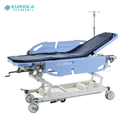 China Hospital Clinic MTB-401 Hospital ABS Transfer Stretcher Trolley with CPR Handle Ambulance Transfer Stretcher Emergency Patient Medical Trolley for sale