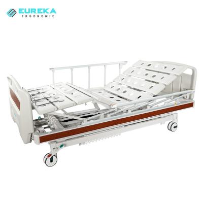 China Clinic MMB-2093 Hospital Care 3-Function Older Patient Manual Hospital Bed Multifunctional 3 Cranks Manual Medical Bed Bed for sale