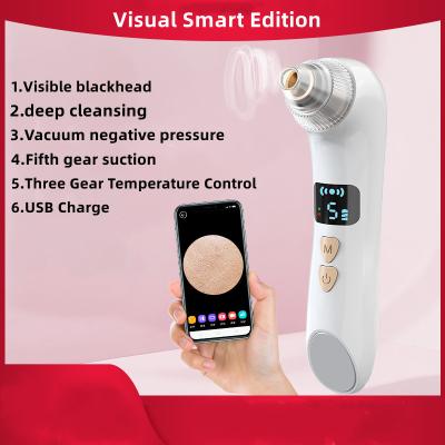 China Device Remove Stainless Facial Blackhead Removal 5in1 Blackhead Remover Hot Compress Function Video Blackhead Remover E5 Instrument for sale