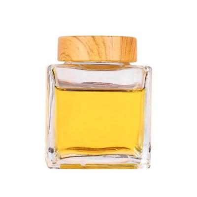 China 220ml 380ml 750ml jar, family honey freshness preservation square honey glass jar for sale