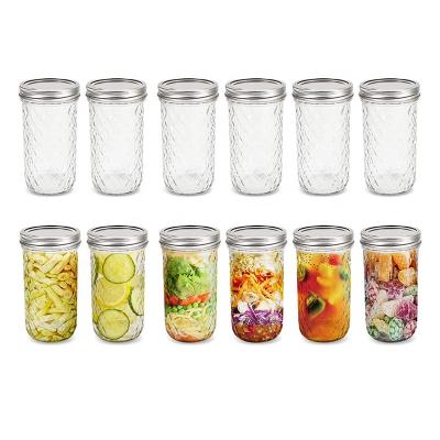 China Kitchen Mason Jars 6 and 12 oz with silver lids - canning pickling jars storage jars for jelly, jam, honey for sale