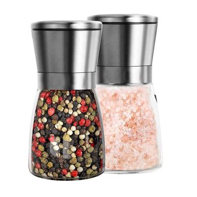 China Best Viable Selling Portable Fine Salt and Pepper Grinder Set Grinder Hand Parts Glass Pepper Grinder for sale