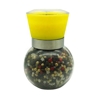 China Modern Best Selling Salt and Pepper Grinder Set Spice Yellow Glass Pepper Grinder for sale