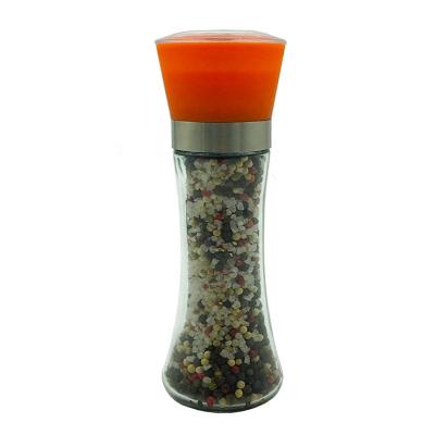 China Viable Orange Grinder Glass Spice Mills Salt and Pepper Set for sale