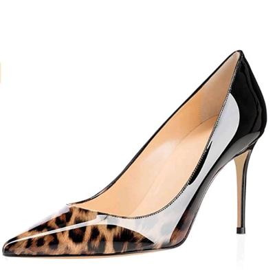 China Anti-slippery Fancy Pointed Toe Leopard Print High Heel Stiletto Party Women Dress Pumps for sale