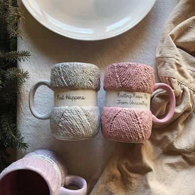 China Colorful Europe Wool Ceramic Mugs Coffee Mug Milk Tea Office Drinkware Mugs Best Birthday Gift for sale