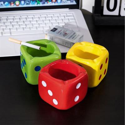 China 1PC Unique Creative Ceramic Ashtray Die Shaped Cigarette Ash Tray Desktop Adornment For Home Office Decor for sale