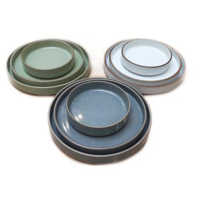 China China Factory Product Factory Product High End Creative Safe Novelty Stocked Ceramic Food Dish Bowl Sets Stoneware Kitchen Dinnerware Sets for sale