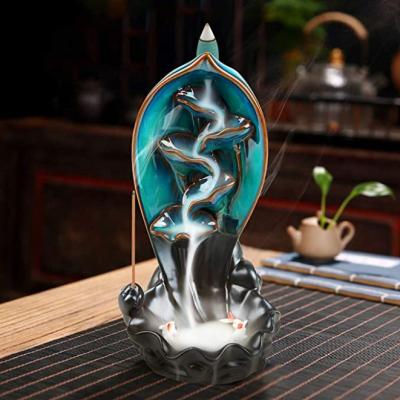 China Creative Wholesale Home Decoration Ceramic Aromatherapy Smoke Waterfall Backflow Censer Stick Holdernd Size M) for sale