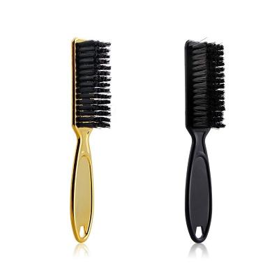 China Home Salon Hair Cutting Clipper Brush Silver Gold Plating Handle Hair Brush Barber Neck Cleaner Fade Brush for sale