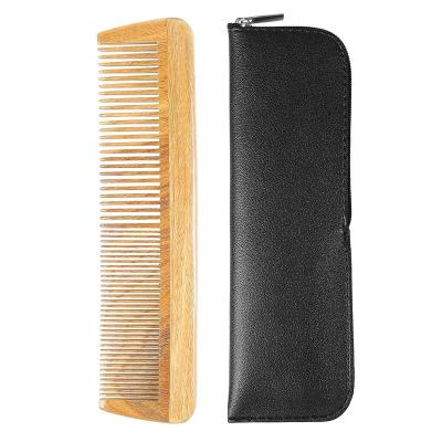 China Home Wholesale Green Sandal Wood Hair and Beard Comb Anti Static Fragrant Natural Sandalwood Hair Wooden Comb for sale