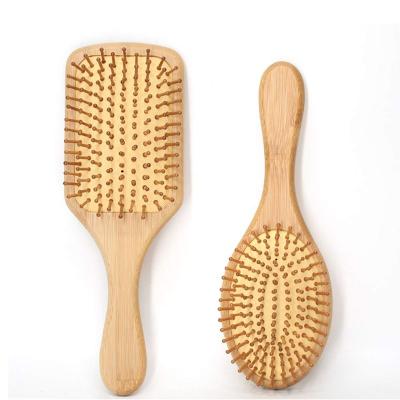 China Home Eco-Friendly Biodegradable Health Care Tools Wide Tooth Scalp Massage Comb Wooden Natural Bamboo Hair Brush for sale