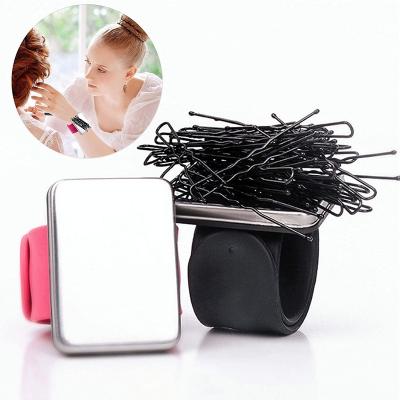 China Hot Sale Salon Bangle Wrist Band Bracelet Magnet Magnetic Clasp Ring Make Up Watch Band Hairpins Sucker Steel Hair Clip 24*3cm for sale