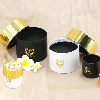 China Recyclable Custom Eco-Friendly Recyclable Cylinder Candle Packaging Tube Paper Packaging Box Round Cylinder Paper Flower Gift Box for sale