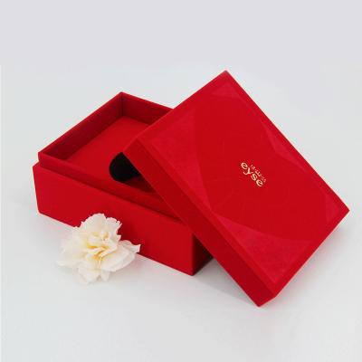 China Fashion Square Jewelry Velvet Gift Box Ladies Square Gift Box Newest Custom Valentine Day Romantic Love You Luxury Red Pendant Gift Box for sale