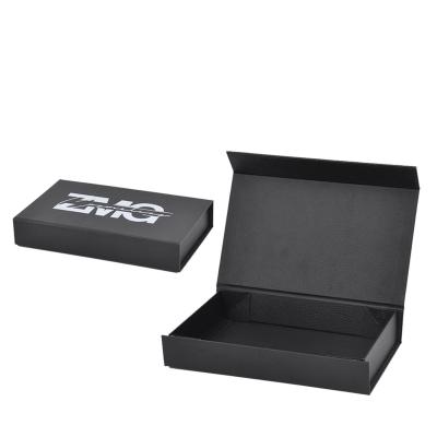 China Environmental Recycled Materials Paper Box Gift Boxes Packaging Black Foldable Printed Box With Gold Foil Logo Printing for sale