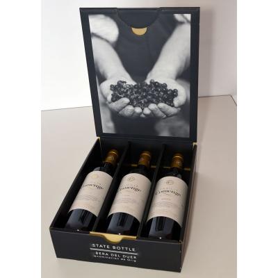 China Recycled Materials Design Luxury Wine Gift Box Cardboard Bottle Opening Label Glass Wine Set Present Box Packaging Custom Wine Packing Box for sale