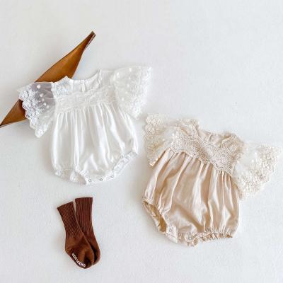 China 2022 Europe and America baby clothes infants cotton triangle short-sleeved clothes rising clothes for babies summer romper lace for sale