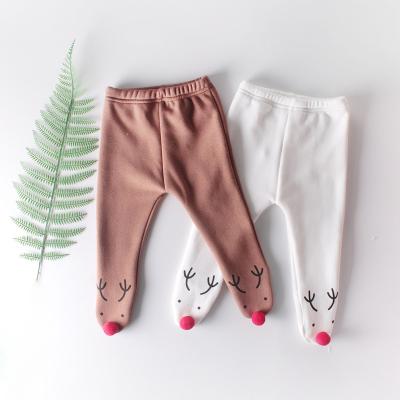 China 2020 autumn/winter baby clothes baby fawn Europe and America CIS lovely with velor make joker pp pantyhose tights cotton for sale