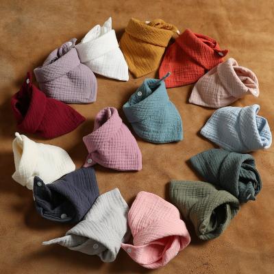 China 2022 OEM Service Wholesale Saliva Towel Cotton 2layers Triangle Scarf Baby Bib Drool Towels Teething Bibs Baby Feeding Double Gauze for sale