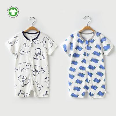 China Wholesale Newborn Romper Set Boys Overalls Jumpsuit Cotton Romper OEM Style Baby Clothes GOTS Organic Spring Fabric and Girl Pajamas for sale