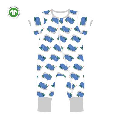 China GOTS organic spring zip oem style cotton romper jumpsuit jumpsuit boys and girl newborn pajamas set romper baby clothes wholesale for sale