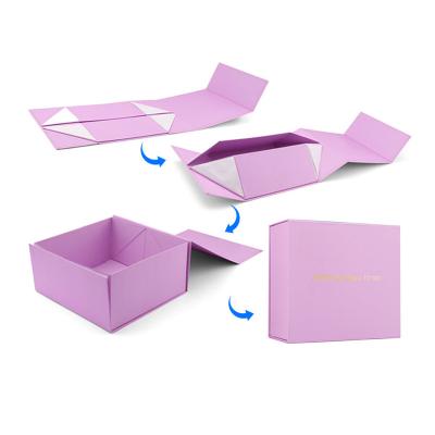 China Recycled Materials Present Packing Boxes Materials Recycled Flat Easy Shipping Gift Box Packaging Mum Flower Magnetic Box for sale