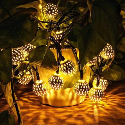 China Modern string lights metal ball plug-in fairy lights, connectable with tail plug, adjustable with multi modes for sale