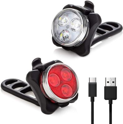 China Camping Bike Light Set, Bicycle USB Light, Rechargeable, Super Bright Front and Back, Bike Headlamp, 2X Longest Battery Life for sale