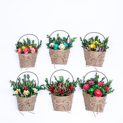 China China Factory Professional Handmade Colorful Flower Handmade Flowers With Rustic Flowerpot for sale