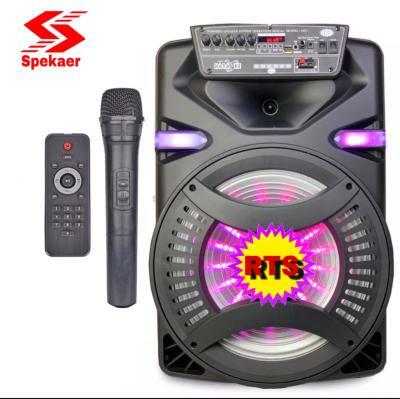 China No 15 Inch Portable Speaker Trolley Cart Speaker Player Karaoke Audio Speaker for sale