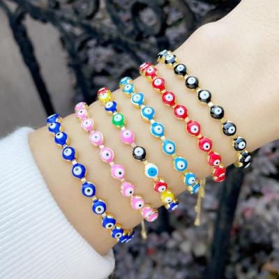 China 2022 Evil Eyes Ethnic Colorful Adjustable Bracelet For Women for sale