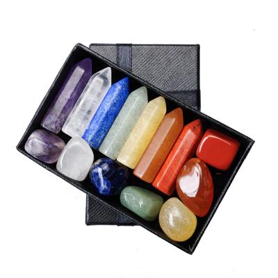 China Eco-Friendly (Nickel Free 7 Chakra Crystal Tower Set, High Quality Crystals Healing Stones Tower Wand Point Crystal Wholesale for sale