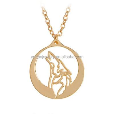 China Eco-friendly (nickel free howling wolf necklace, stainless steel wolf necklace for men for sale