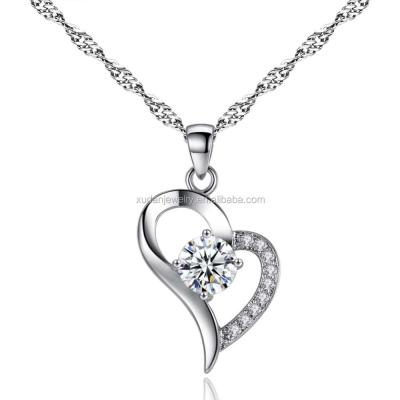 China Eco-Friendly (Nickel Silver Jewelry Heart Pendant 925 Sterling Silver Necklace for sale