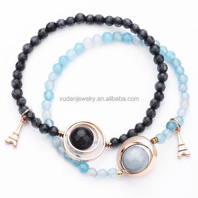 China Natural Stone Healing Bracelet Galaxy Beads Universe Eight Planets Solar System Star Bangle Bracelet For Women Men Jewelry for sale