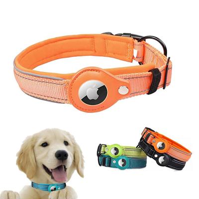 China Wholesale Personalized Multi Color Gps Nylon Tactical Tracker Training Dog Collar With Airtag Holder for sale