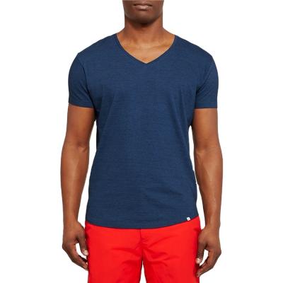 China Anti-Wrinkle OEM and ODM Style New Navy Cotton Smart Tank Top Customized T-shirts Slim Fit T-shirt V-neck T-shirt Men Nice with Emblem designer for sale