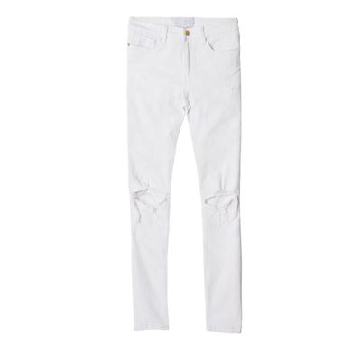 China Wholesale Custom Anti-Wrinkle Mens Jeans Slim Fit Young Men's Denim Pants White Trousers With Holes Ripped Slim Jeans for sale