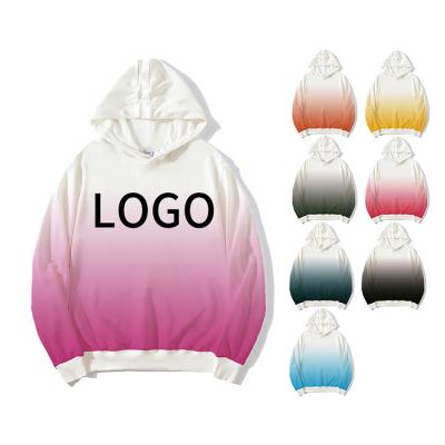 China Wholesale Anti-wrinkle Cotton Hoodie With Simple Gradient Color Unisex Hoodies Blank Print Oversized Hoodies For Men Custom 280/300/350gsm for sale