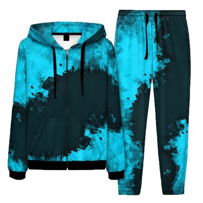 China 2021 Breathable Top Quality Full Tie Dye Tracksuit Set Good Selling Best Price Tie Dye Tracksuit Use For Adults Customized For Men Fall for sale