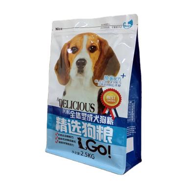 China High Quality Recyclable Custom Cat Pet Food Flat Bottom Package Dog Food Packaging PVC Bag With Zipper for sale