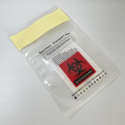 China Barrier Customized Clinical Biohazard Bags Infectious Sample Specimen Pressure Waste Bag 95kPa for sale