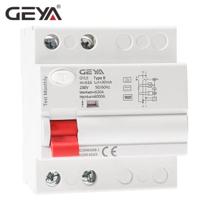 China GEYA B RCD RCCB AC DC 10KA 400V ELCB Circuit Breaker Online Shopping Price 4P 63A 30mA 6kA / 10kA for sale