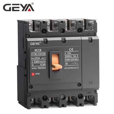 China GEYA CM-1 CM3 MCCB 4P 125A-315A Safe Electrical Low Voltage AC DC Molded Case Circuit Breaker Price GYCM3-125S_1 for sale