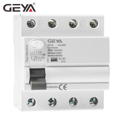 China GEYA GYL9 A Type Residual Current AC Type Id RCCB Circuit Breaker Delay Type ELCB 6kA / 10kA for sale