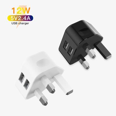 China Wholesale Original Portable Home 5v 2a Usb Port Multi Pin USB 3 Pin Plug Wall Home 5v 2a MP3 GPS Mobile Phone Tablet Dual One Fast Charging UK Charger For iPhone for sale