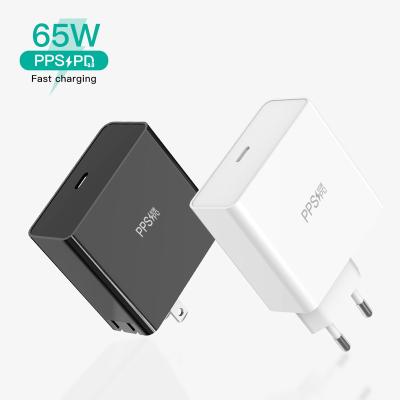 China Cell Phone CE ROHS FCC PD PPS 65W USB-C Gan Charger Power Adapter Fast Gan Charger High Power Wall Charging Charger For iPhone Laptops for sale