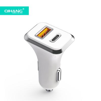 China Mobile Phone 5V 3A 9V 2A 12V 1.5A 18W USB Type C Palladium Car Charger 18W USB-C Quick Fast Charger for sale